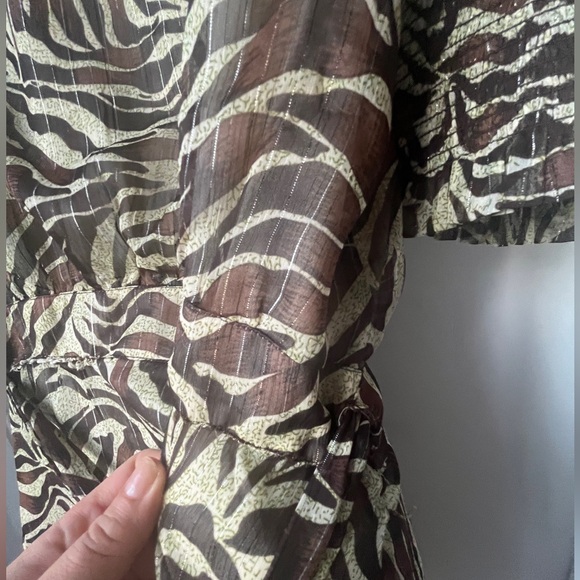 Walter Baker womens Brandi puff sleeve mini wrap dress animal print sz L - Picture 14 of 14